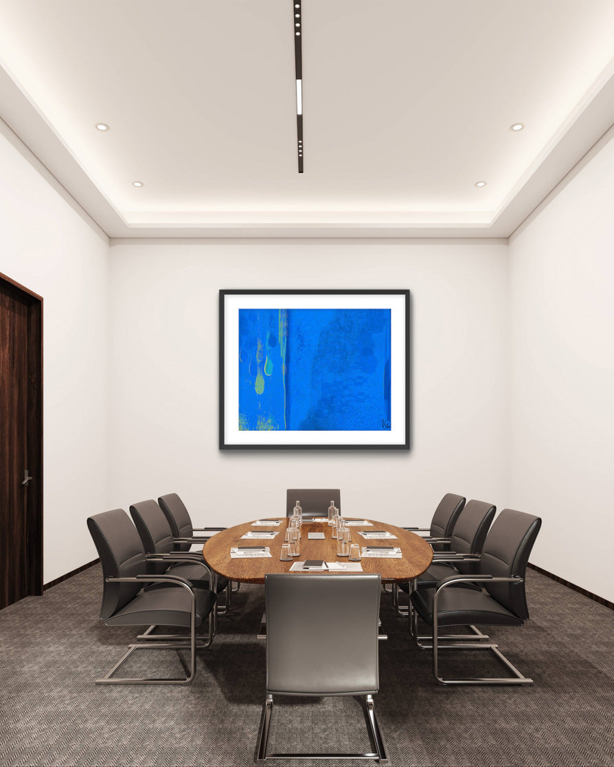Blue Modern Contemporary Abstract Artwork Painting