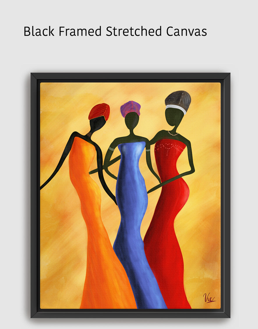 Colorful Modern Contemporary African Women Abstract Painting - Original Wall Art