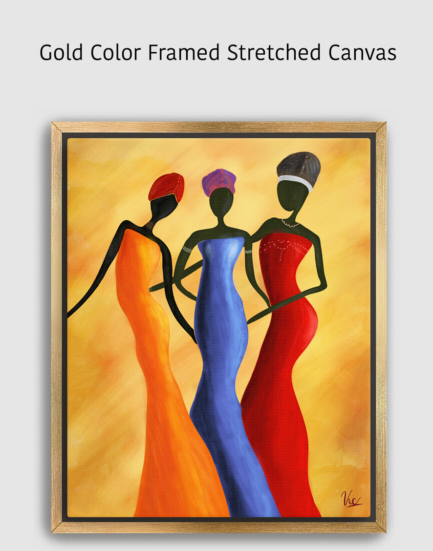 Colorful Modern Contemporary African Women Abstract Painting - Original Wall Art