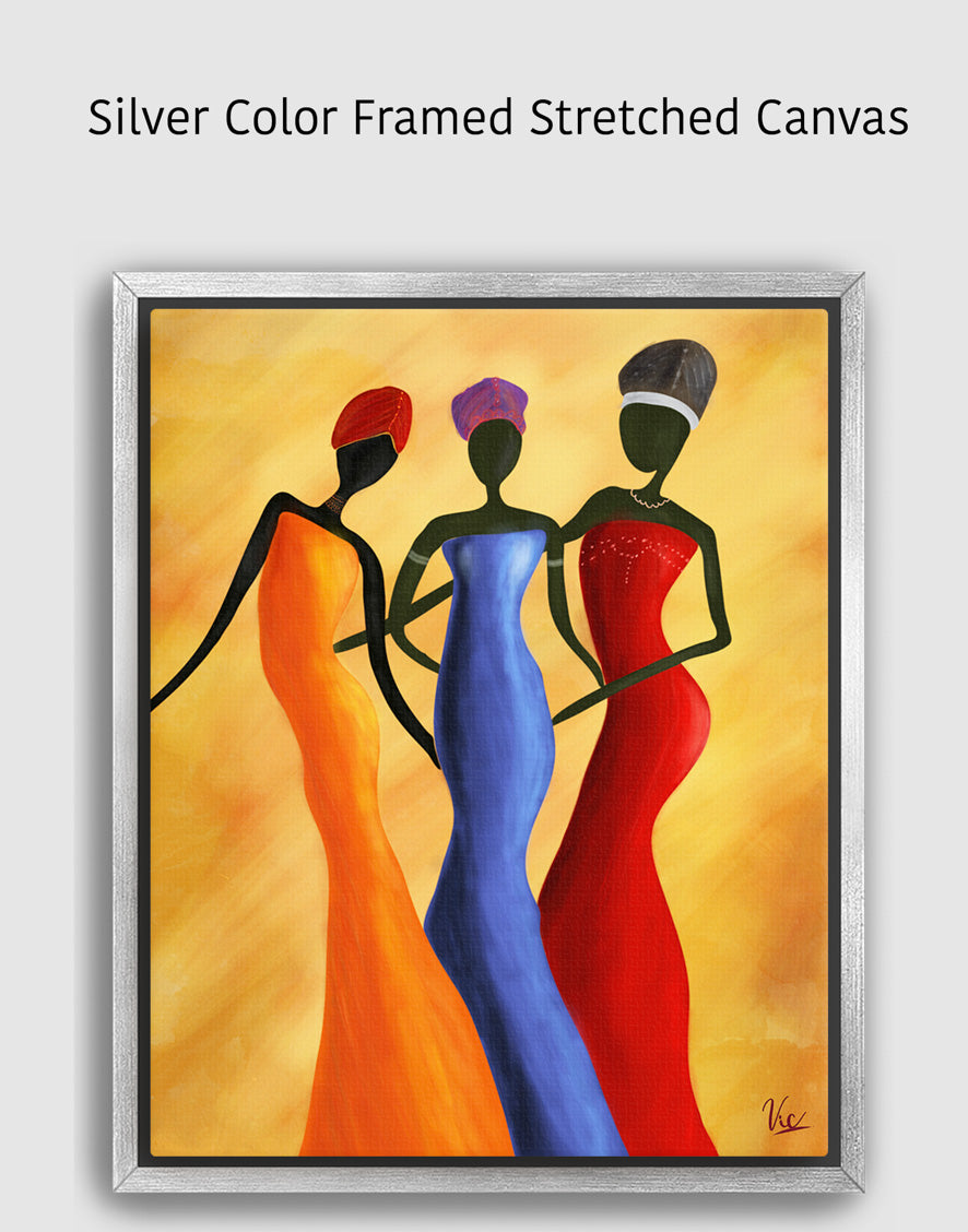 Colorful Modern Contemporary African Women Abstract Painting - Original Wall Art