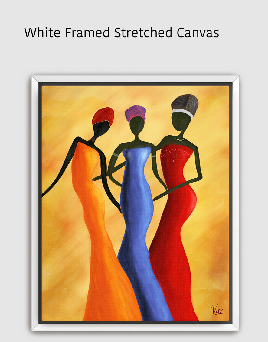 Colorful Modern Contemporary African Women Abstract Painting - Original Wall Art
