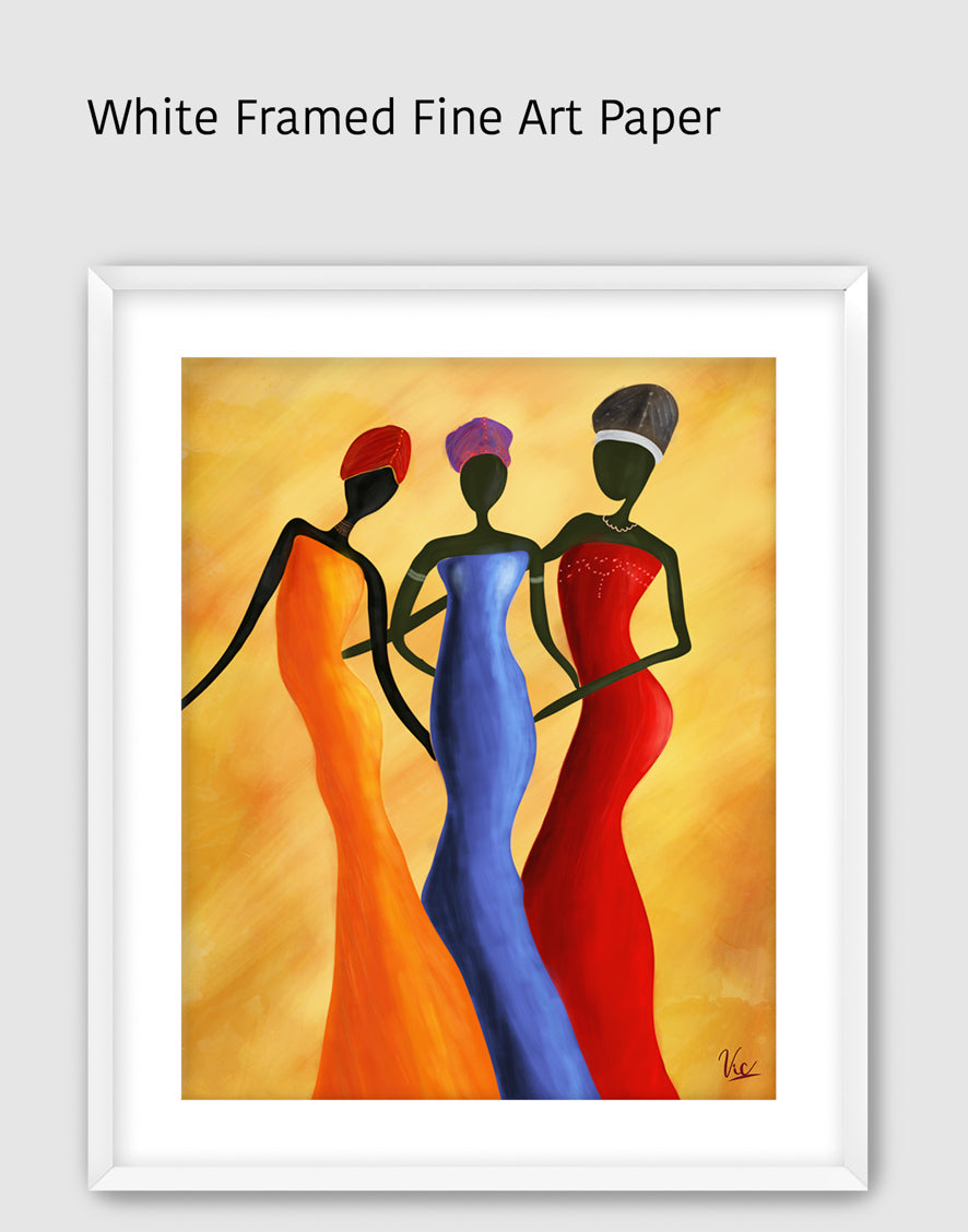 Colorful Modern Contemporary African Women Abstract Painting - Original Wall Art