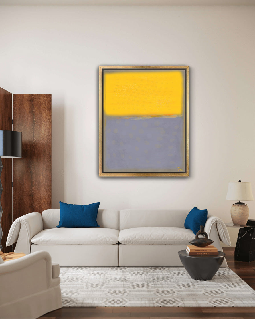 Modern Contemporary Yellow Abstract Artwork Painting - Original Wall Art for Home Décor