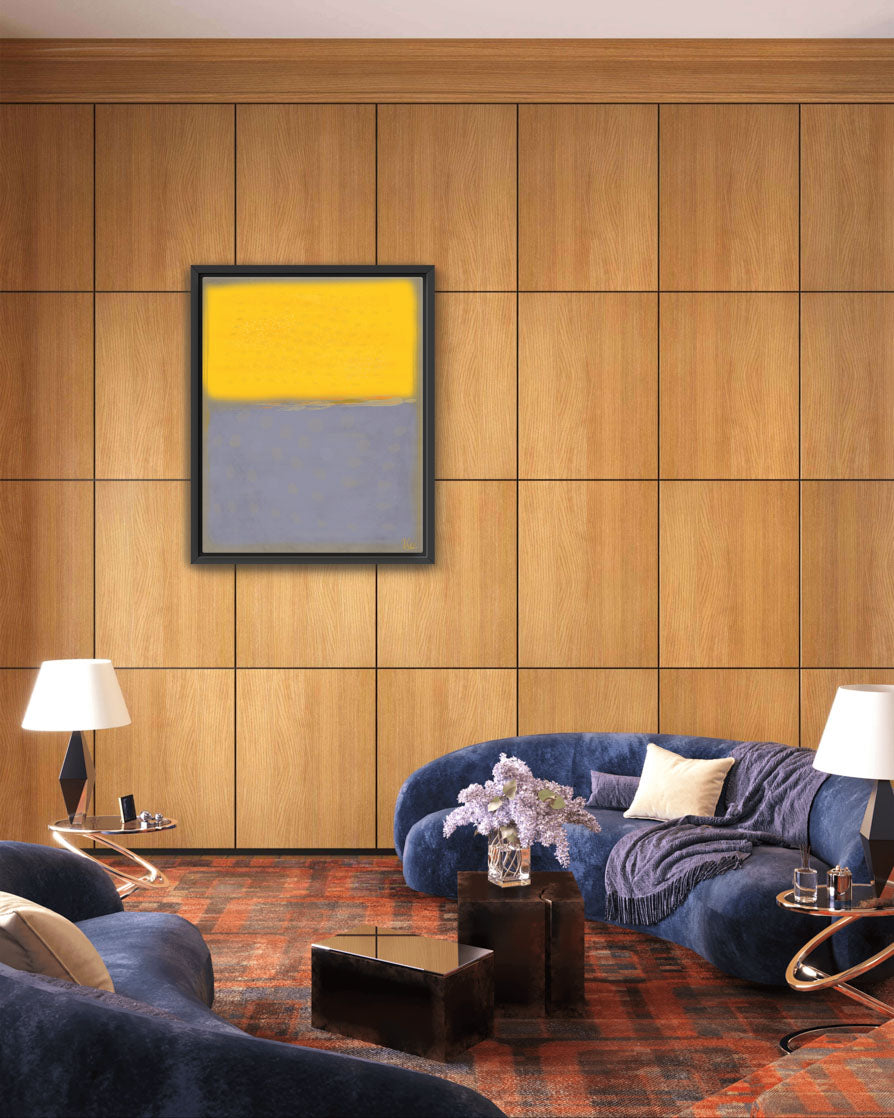 Modern Contemporary Yellow Abstract Artwork Painting - Original Wall Art for Home Décor