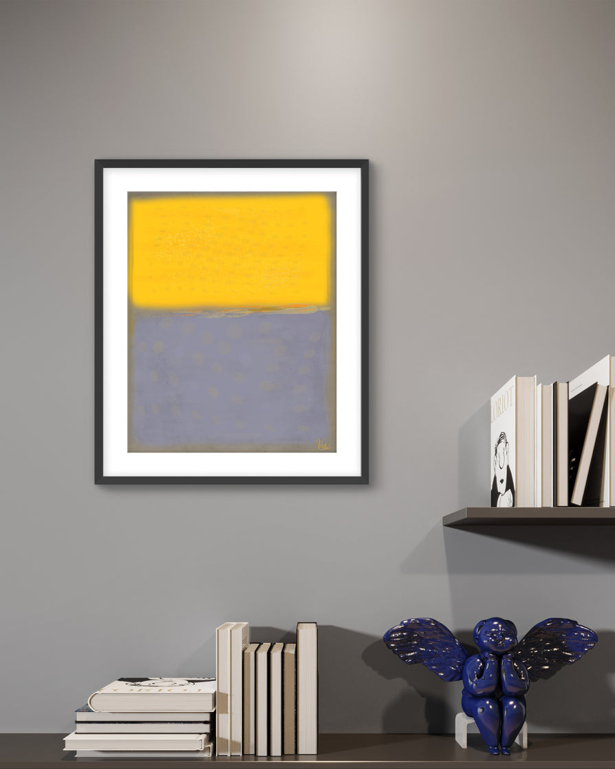 Modern Contemporary Yellow Abstract Artwork Painting - Original Wall Art for Home Décor