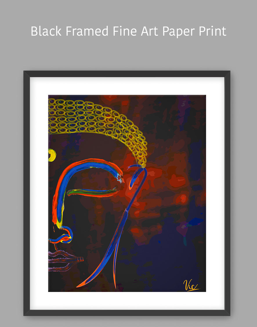 Spiritual Abstract Buddha Half Face Painting