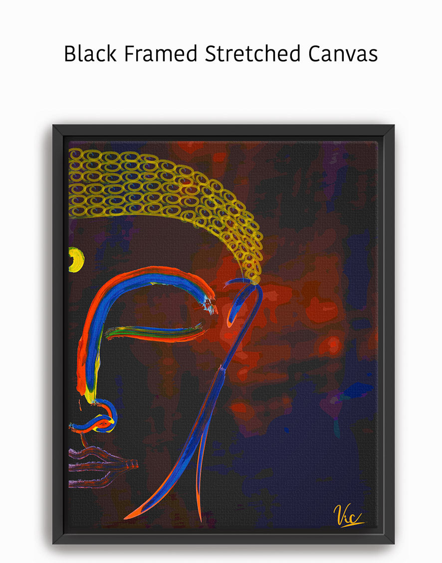 Spiritual Abstract Buddha Half Face Painting