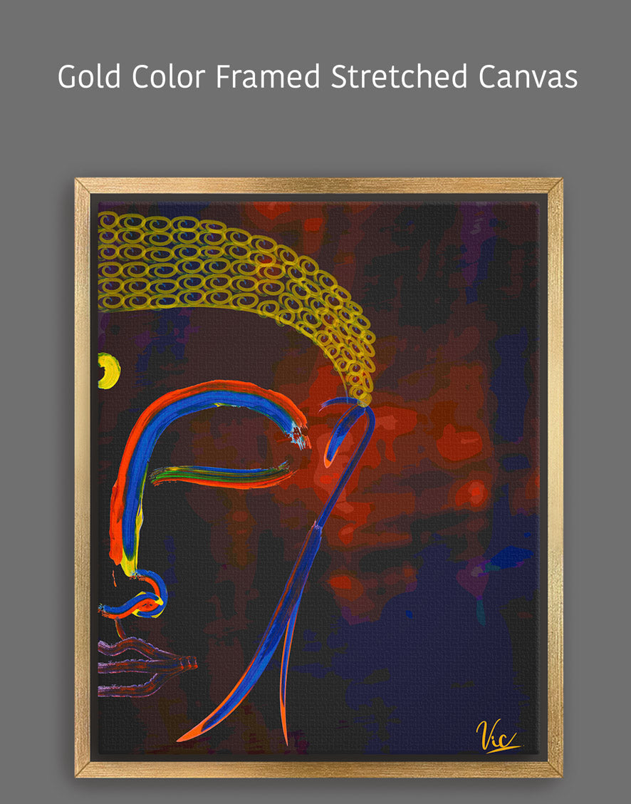 Spiritual Abstract Buddha Half Face Painting