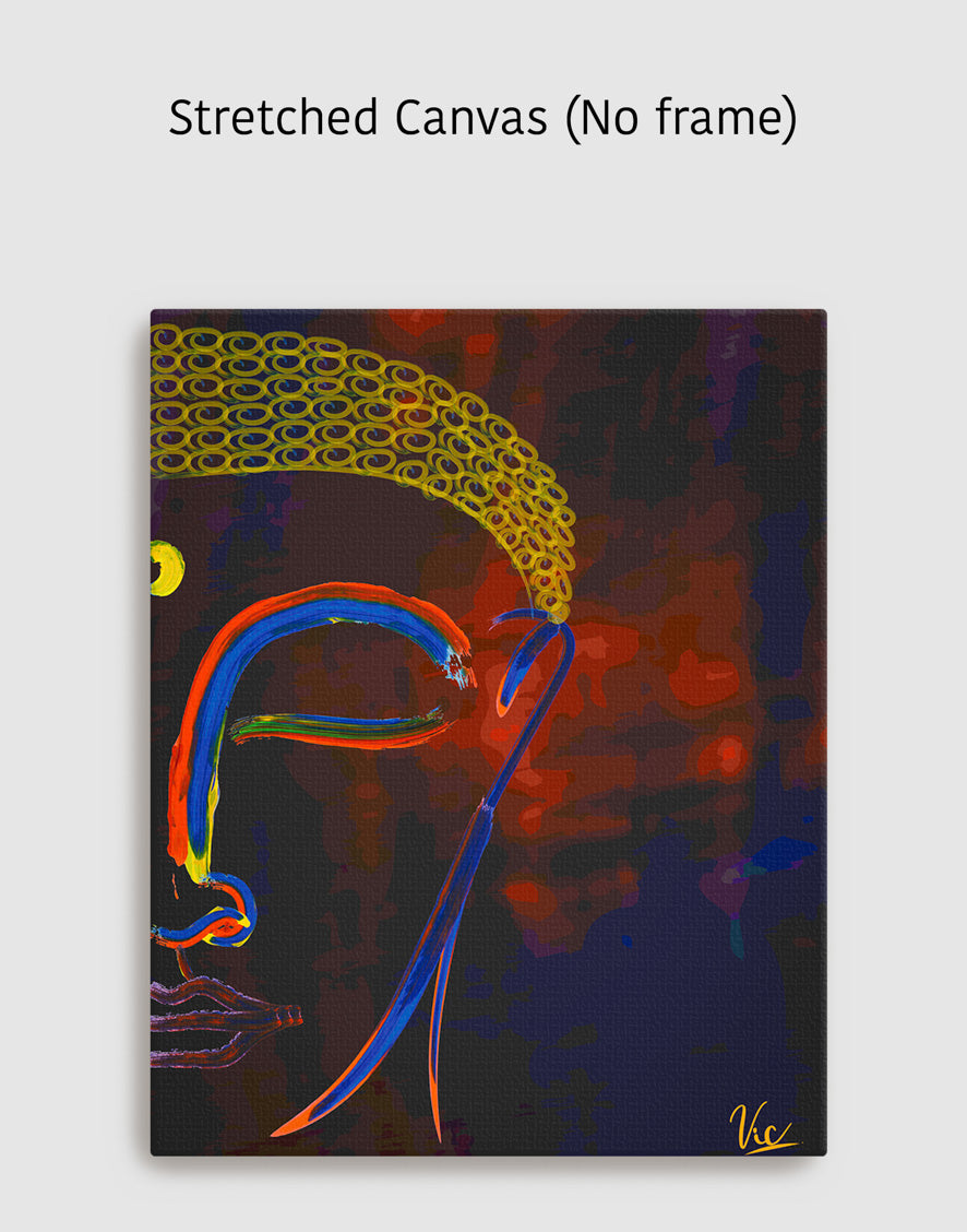 Spiritual Abstract Buddha Half Face Painting