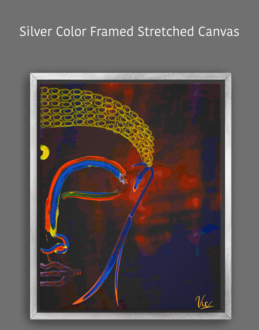 Spiritual Abstract Buddha Half Face Painting