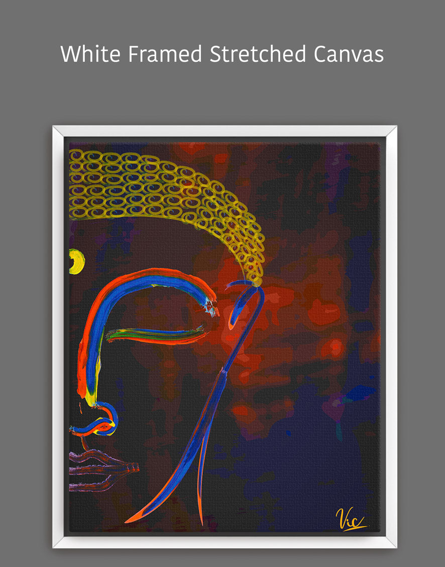 Spiritual Abstract Buddha Half Face Painting