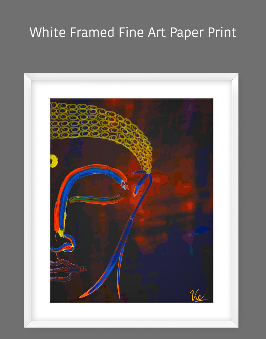 Spiritual Abstract Buddha Half Face Painting