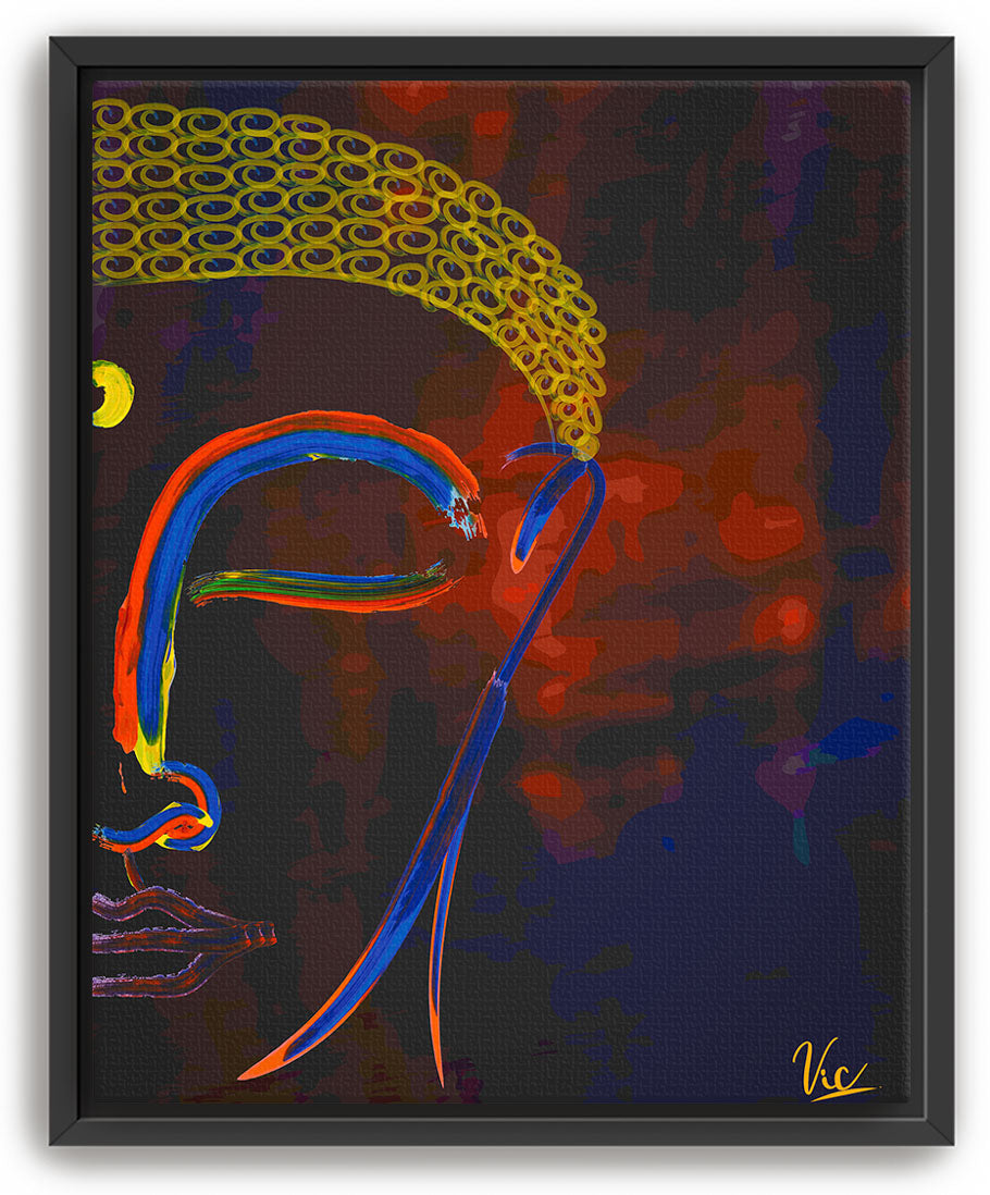 Spiritual Abstract Buddha Half Face Painting