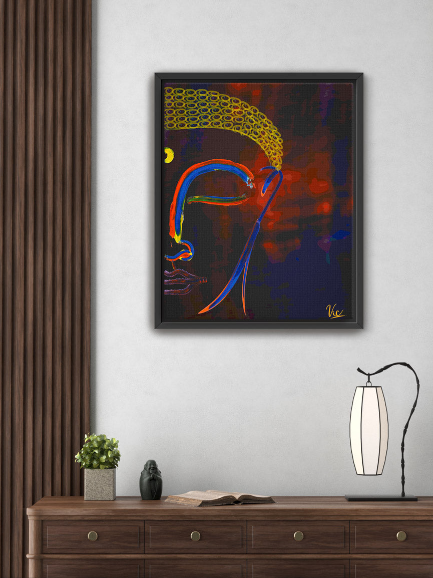 Spiritual Abstract Buddha Half Face Painting