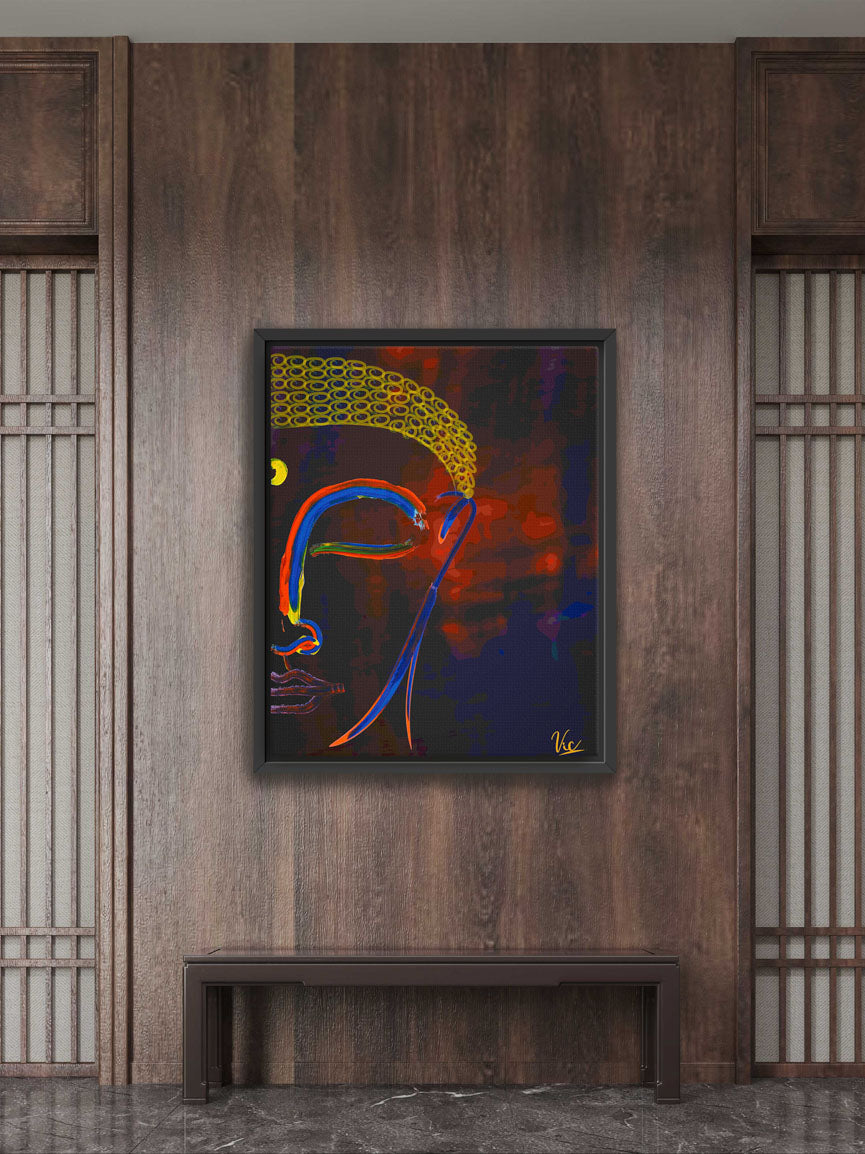 Spiritual Abstract Buddha Half Face Painting