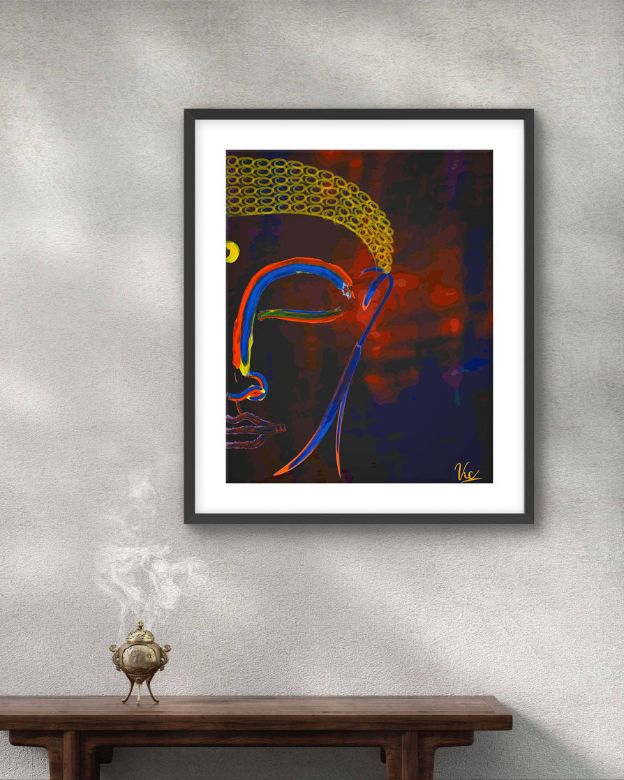 Spiritual Abstract Buddha Half Face Painting