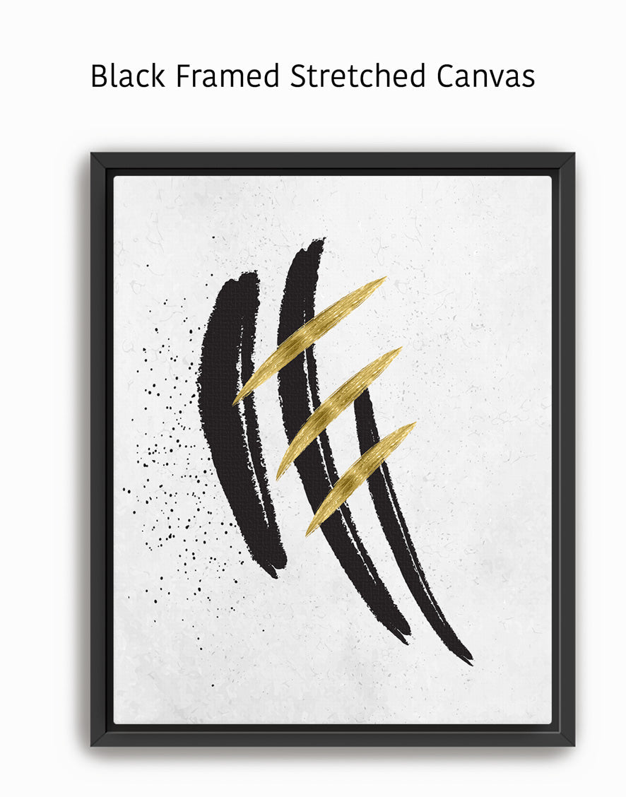 Abstract Modern Black and Gold Minimalistic Artwork 1