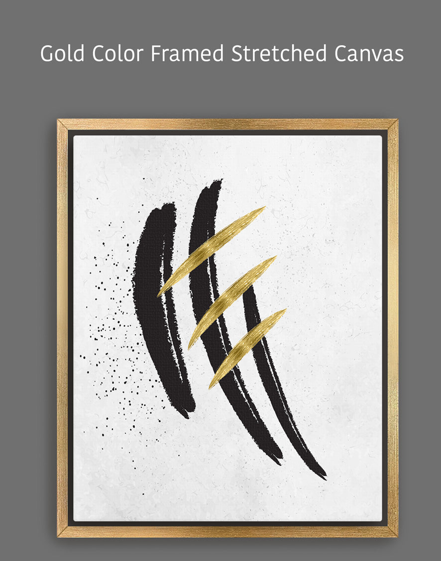 Abstract Modern Black and Gold Minimalistic Artwork 1