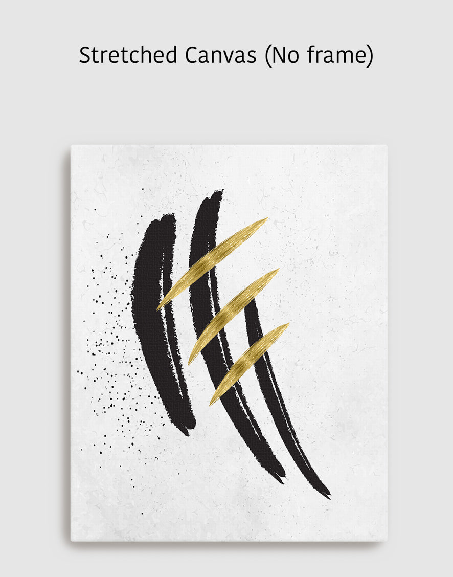 Abstract Modern Black and Gold Minimalistic Artwork 1