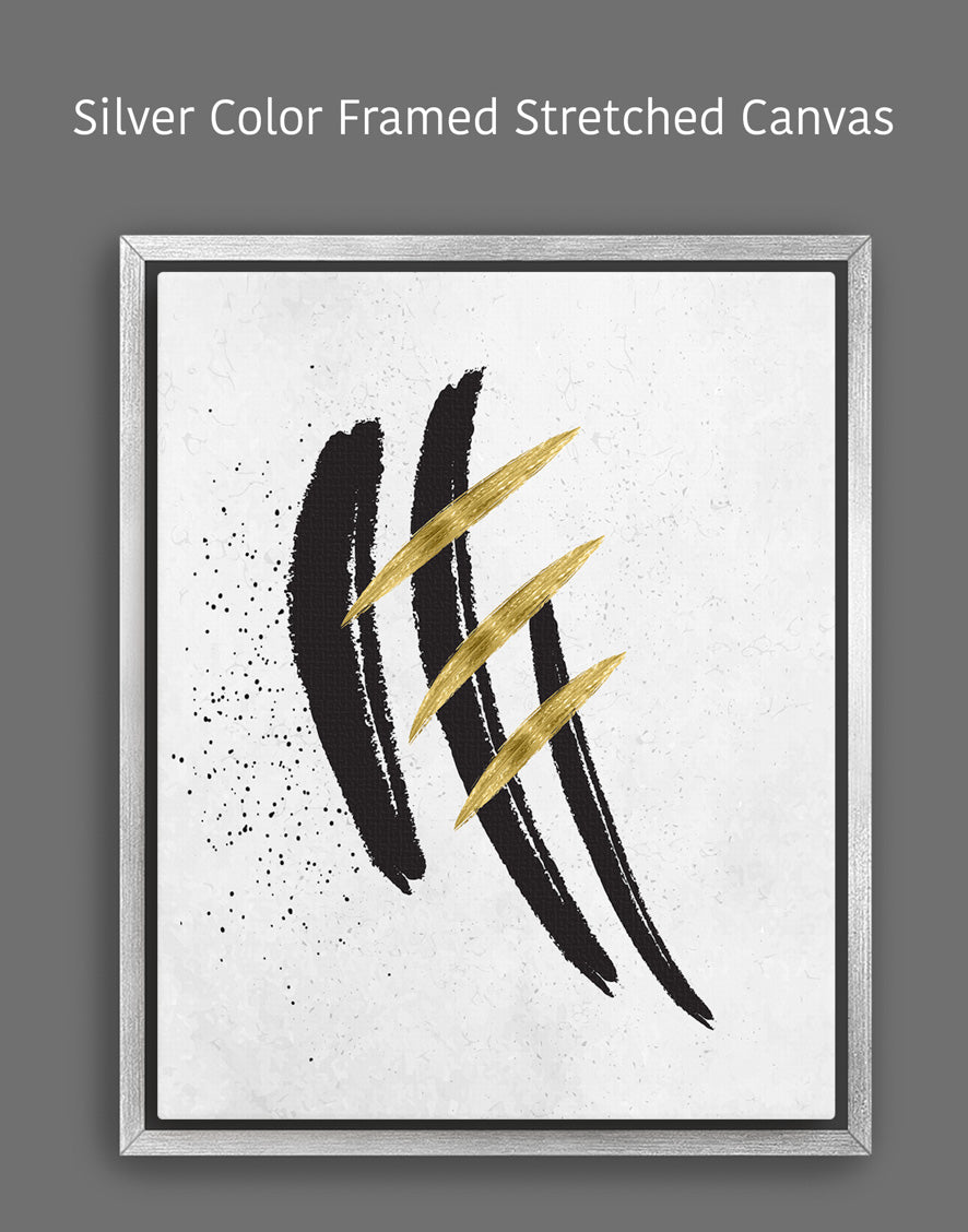 Abstract Modern Black and Gold Minimalistic Artwork 1