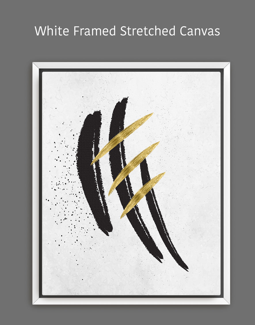 Abstract Modern Black and Gold Minimalistic Artwork 1