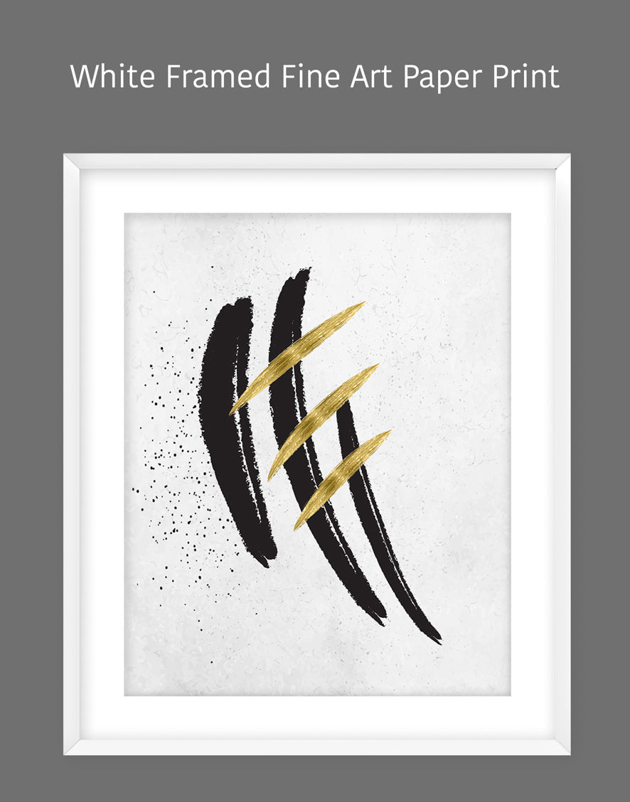 Abstract Modern Black and Gold Minimalistic Artwork 1