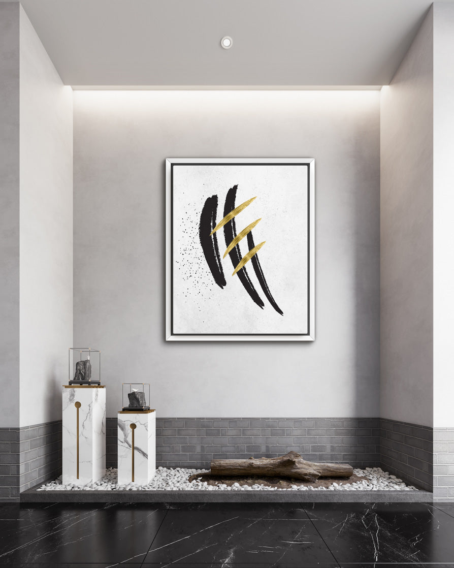 Abstract Modern Black and Gold Minimalistic Artwork 1