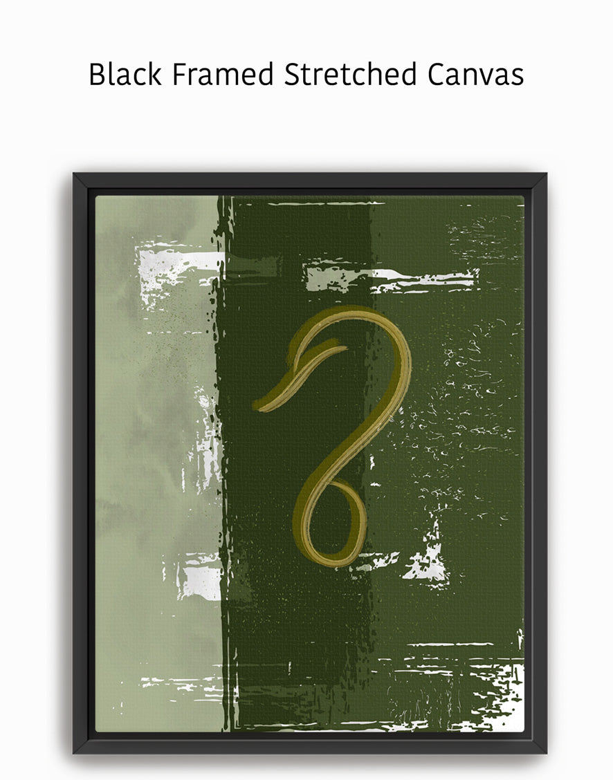 Abstract Modern Green and Gold Minimalistic Artwork