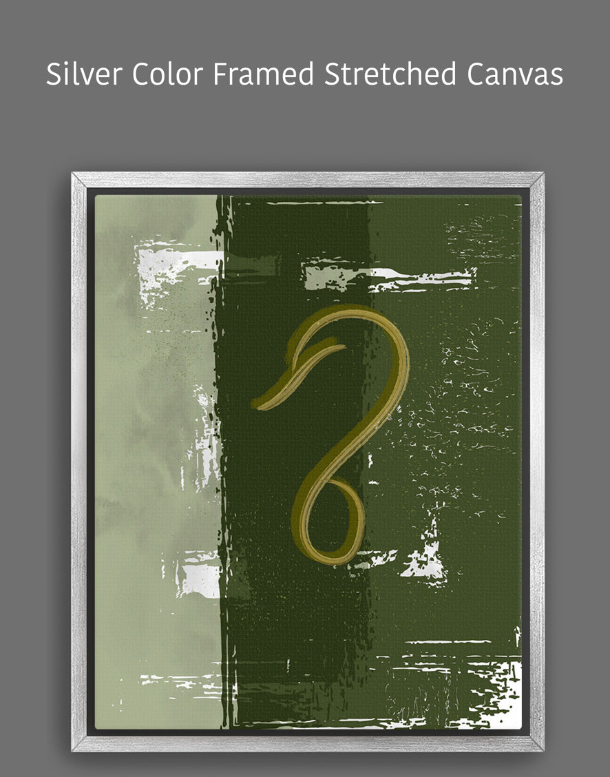 Abstract Modern Green and Gold Minimalistic Artwork