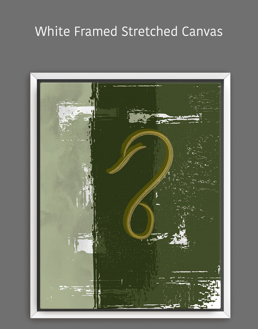 Abstract Modern Green and Gold Minimalistic Artwork