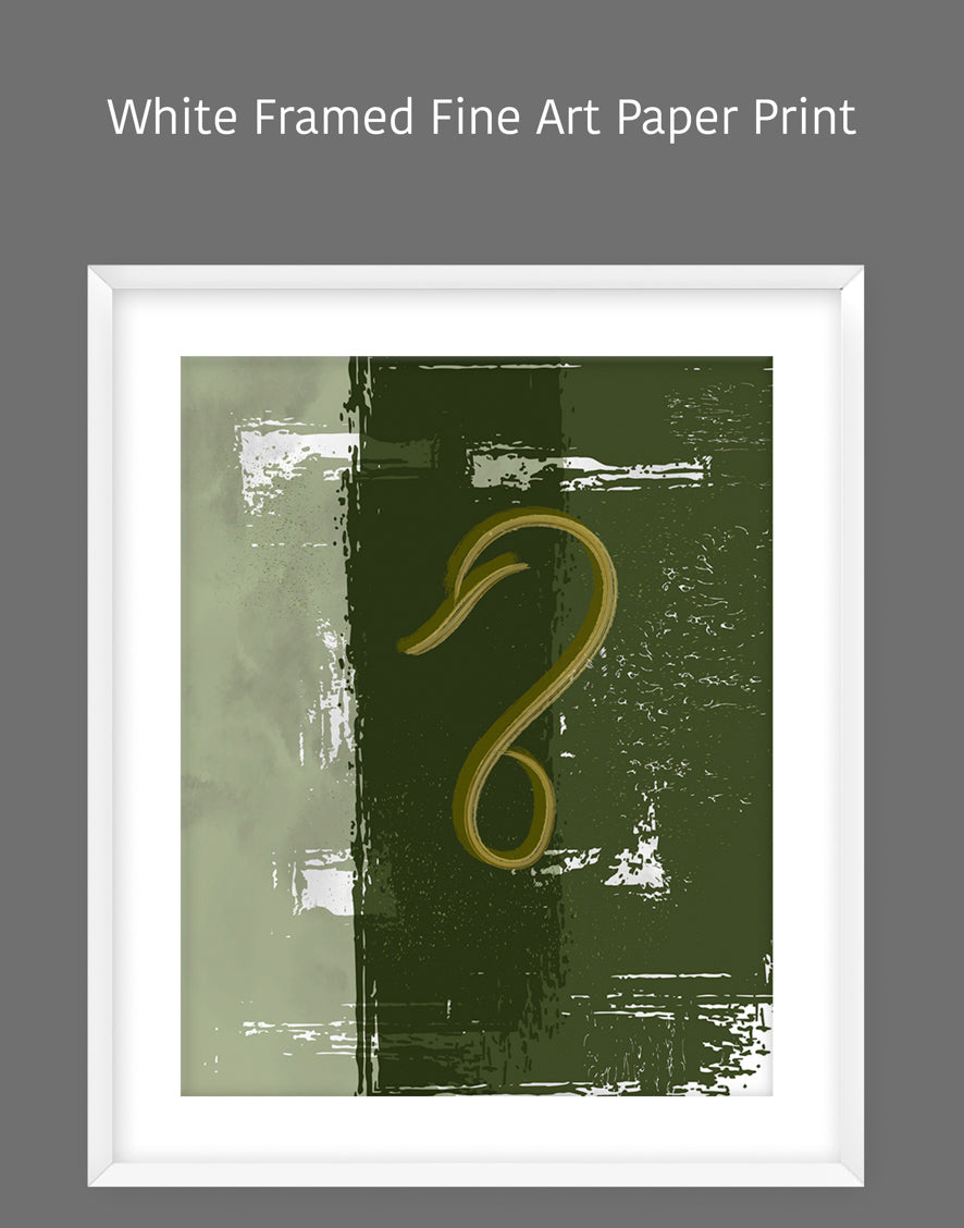 Abstract Modern Green and Gold Minimalistic Artwork