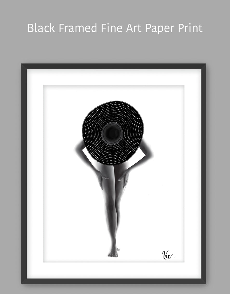 Black and White Woman Elegant Timeless Photo-Realistic Painting