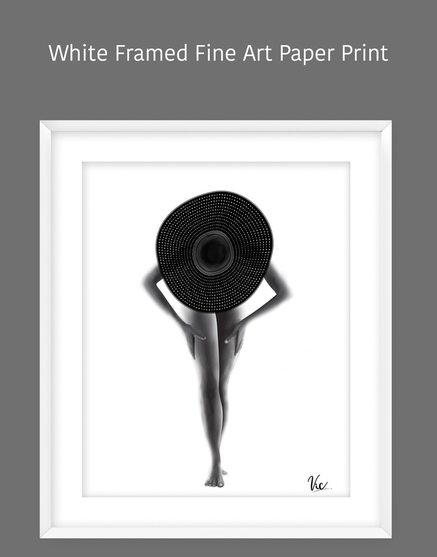 Black and White Woman Elegant Timeless Photo-Realistic Painting