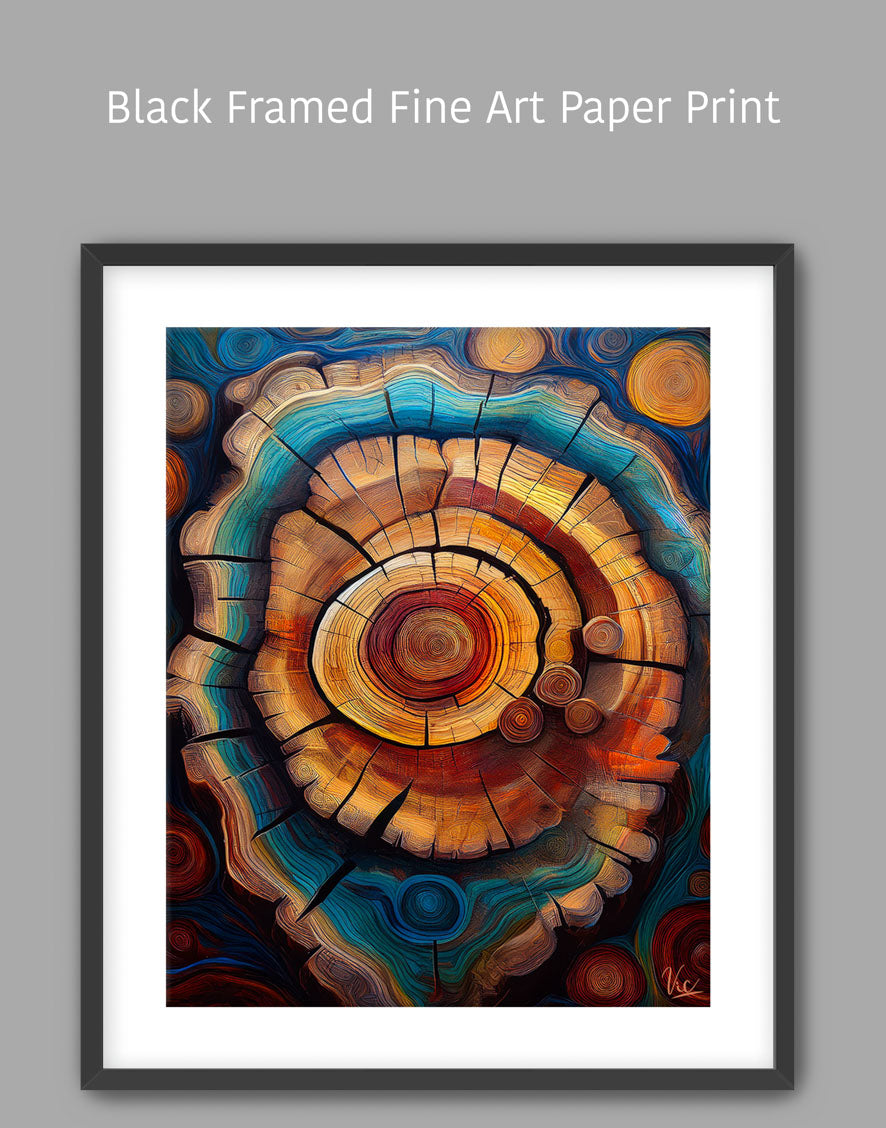 Colorful Abstract Tree Trunk Painting