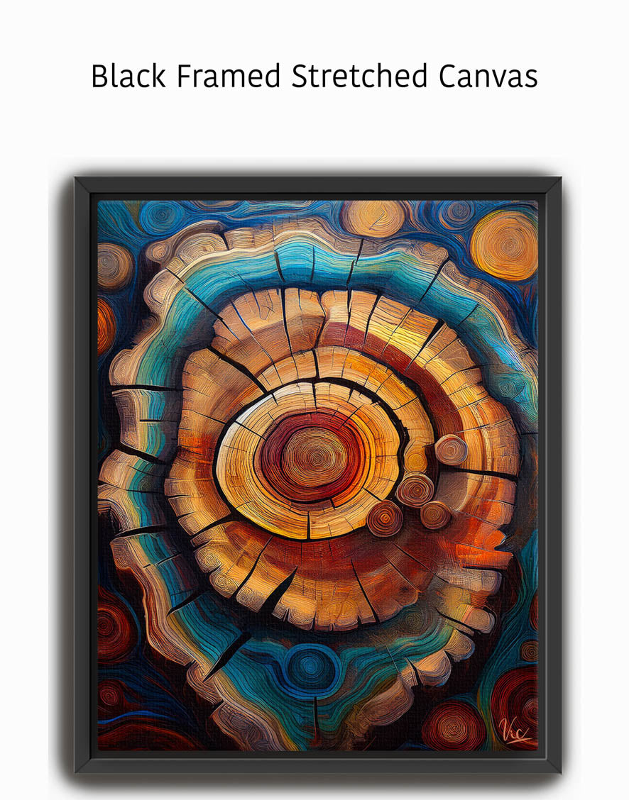 Colorful Abstract Tree Trunk Painting