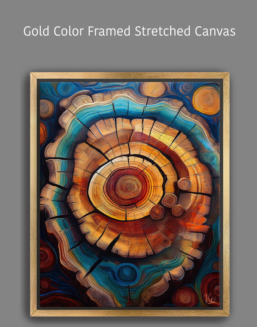 Colorful Abstract Tree Trunk Painting