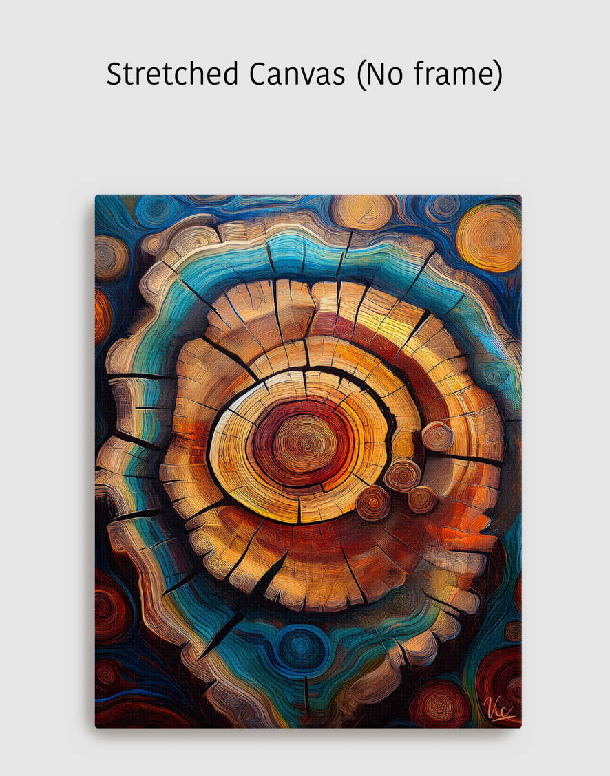 Colorful Abstract Tree Trunk Painting