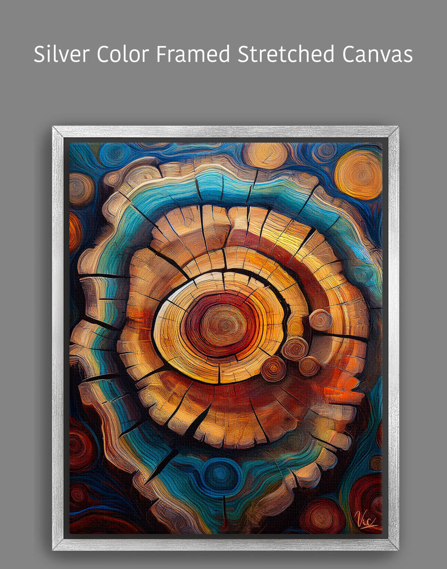 Colorful Abstract Tree Trunk Painting
