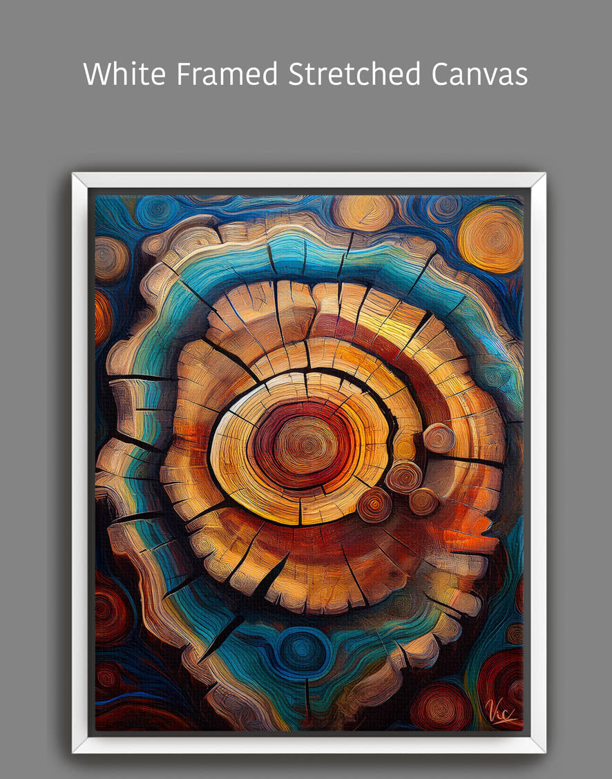 Colorful Abstract Tree Trunk Painting