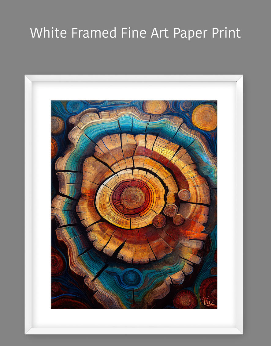 Colorful Abstract Tree Trunk Painting