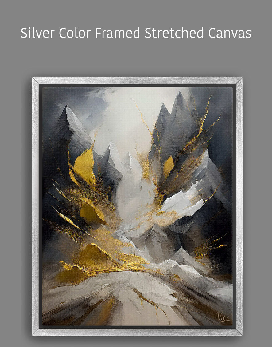 Abstract Black and Gold Contemporary Painting