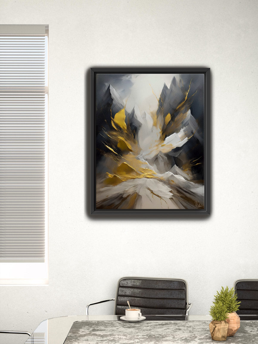 Abstract Black and Gold Contemporary Painting