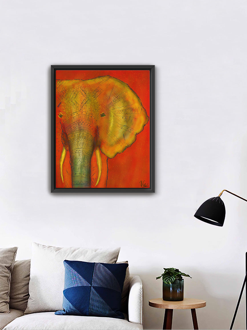 Bold Red Elephant Abstract | Elegant Wall Art | Original Painting