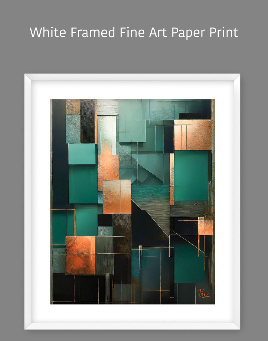 Contemporary Abstract Green Geometric Painting