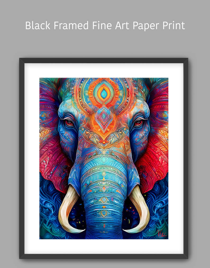 Colorful Indian Elephant Vibrant Wall Art