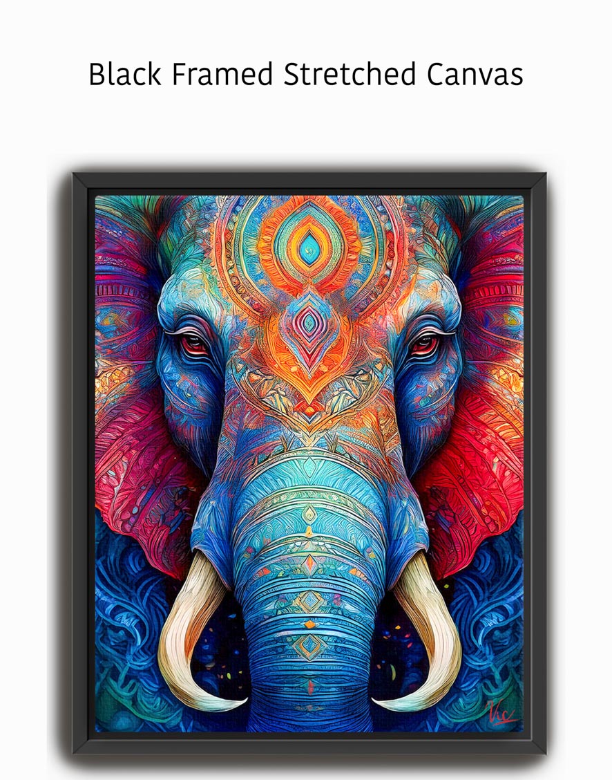 Colorful Indian Elephant Vibrant Wall Art