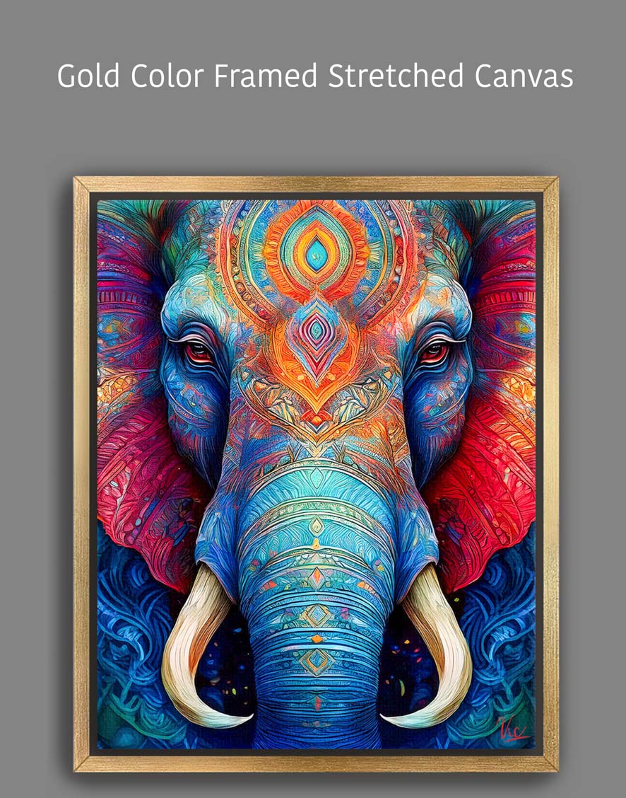 Colorful Indian Elephant Vibrant Wall Art