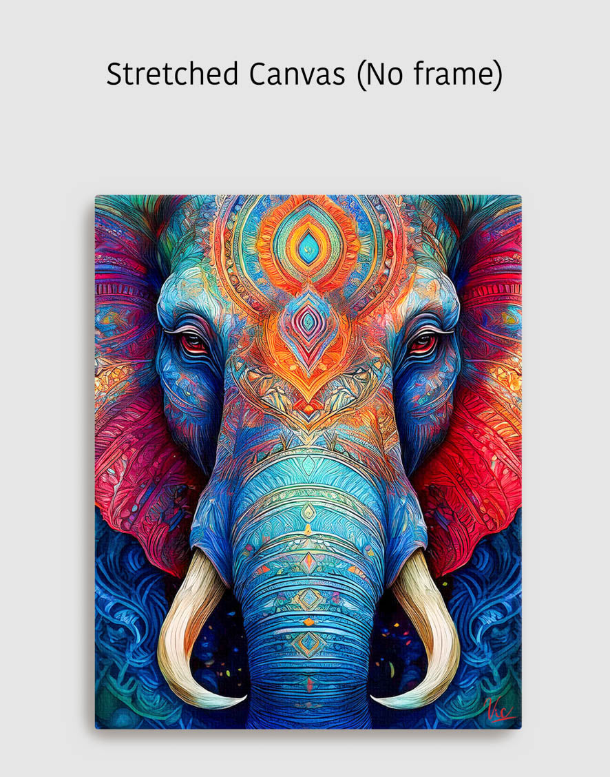 Colorful Indian Elephant Vibrant Wall Art
