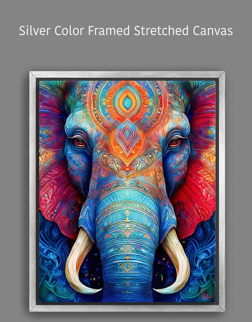 Colorful Indian Elephant Vibrant Wall Art