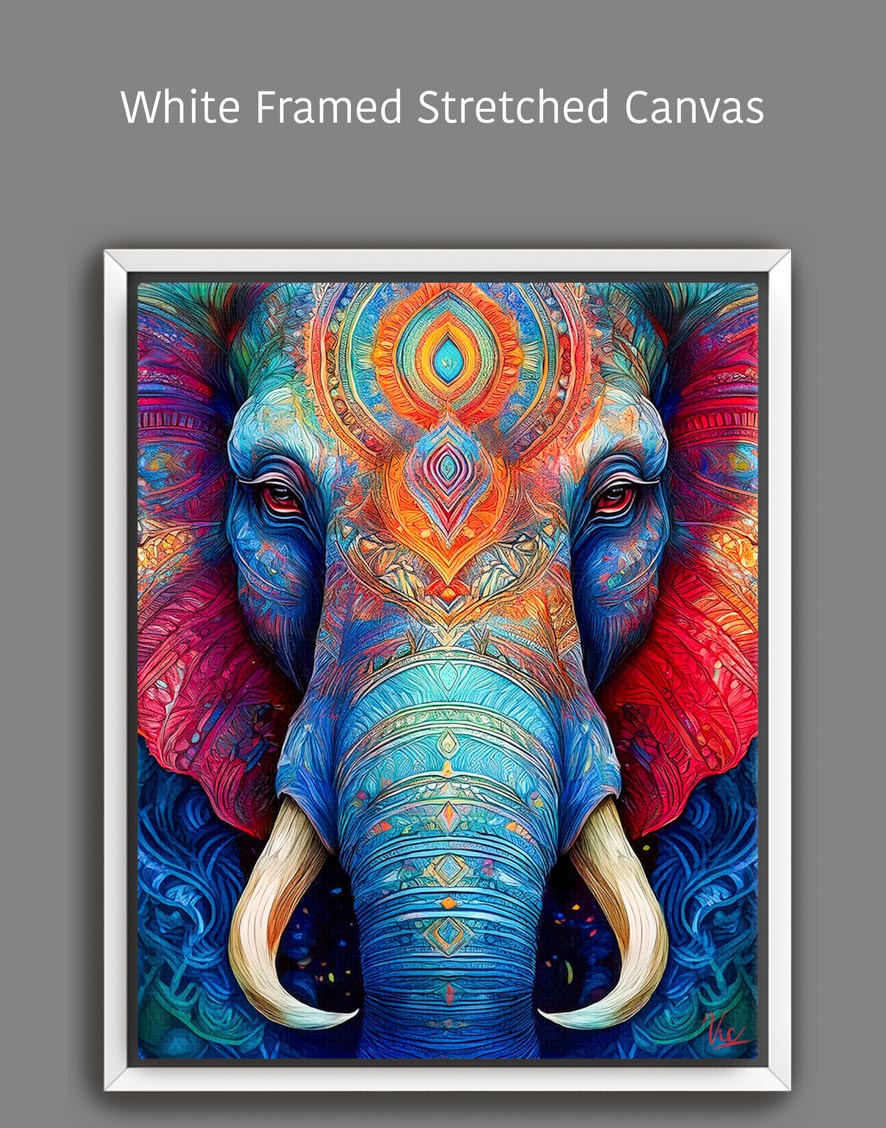 Colorful Indian Elephant Vibrant Wall Art